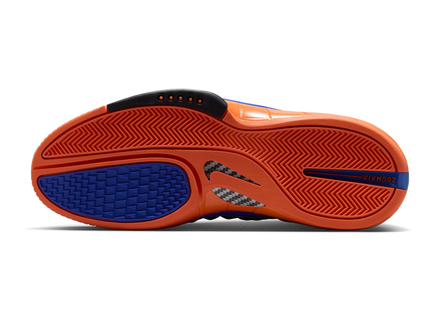 Nike Air Zoom Huarache 2K4 in Black, Varsity Royal and Safety Orange, basketball shoe, view 8