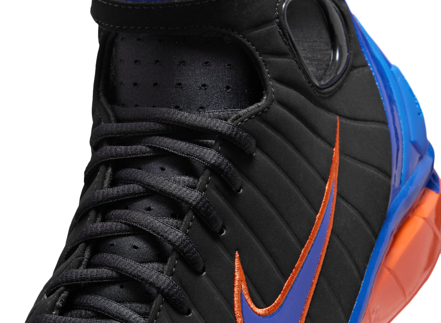 Nike Air Zoom Huarache 2K4 in Black, Varsity Royal and Safety Orange, basketball shoe, view 9