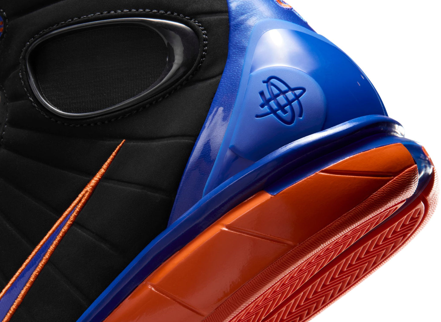 Nike Air Zoom Huarache 2K4 in Black, Varsity Royal and Safety Orange, basketball shoe, view 10
