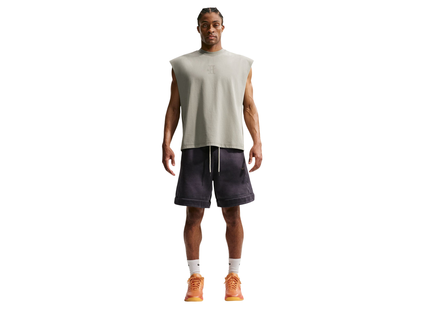 Nike Book Standard Issue Dri-FIT Sleeveless Game Top in Dark Stucco