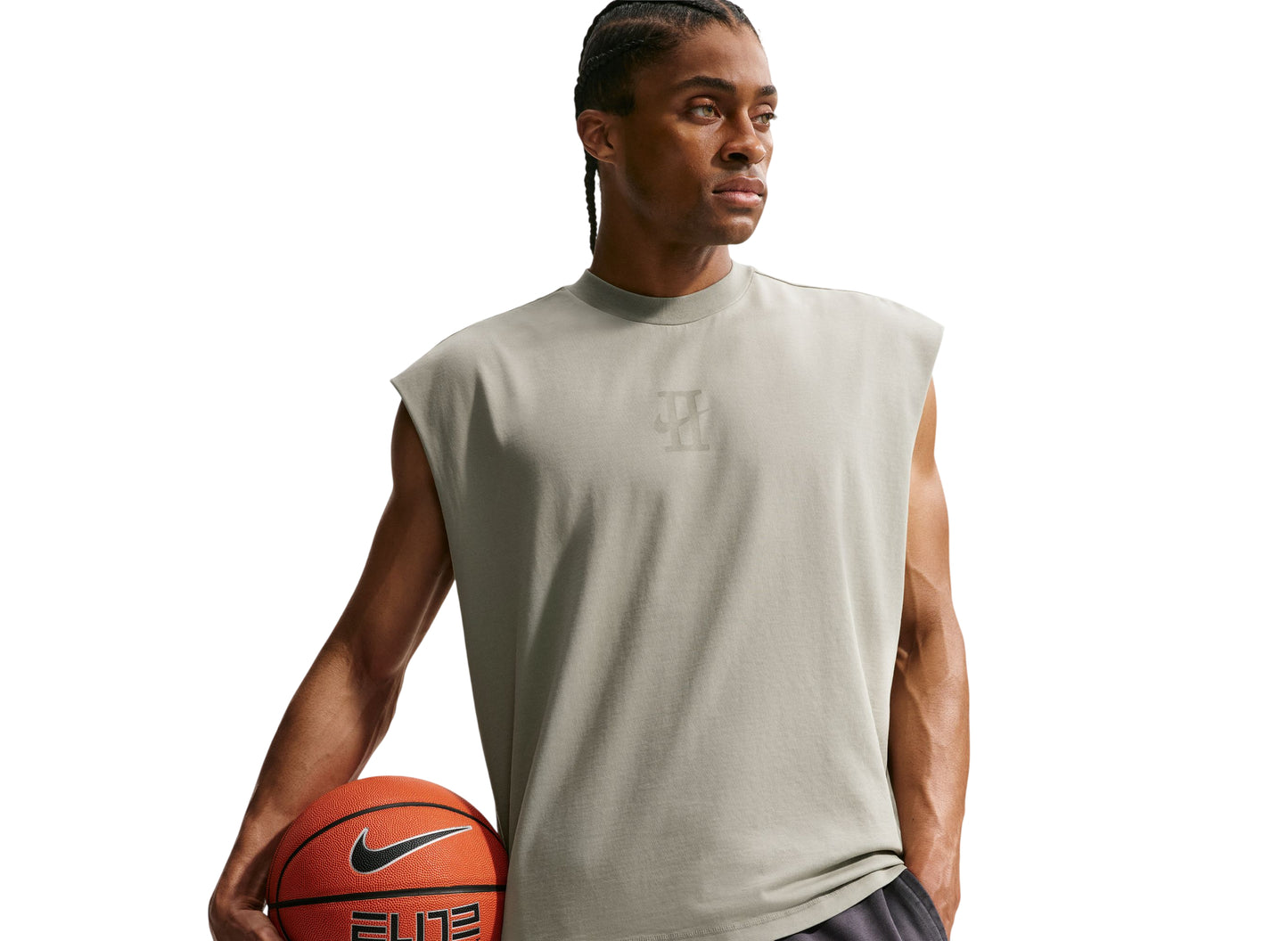 Nike Book Standard Issue Dri-FIT Sleeveless Game Top in Dark Stucco