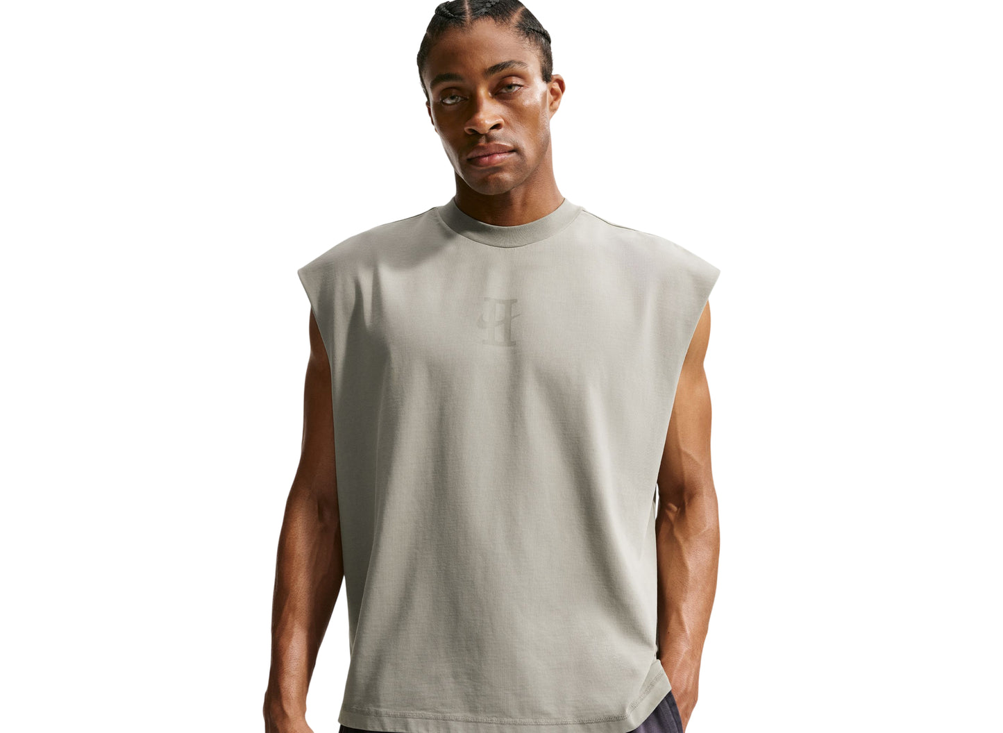 Nike Book Standard Issue Dri-FIT Sleeveless Game Top in Dark Stucco