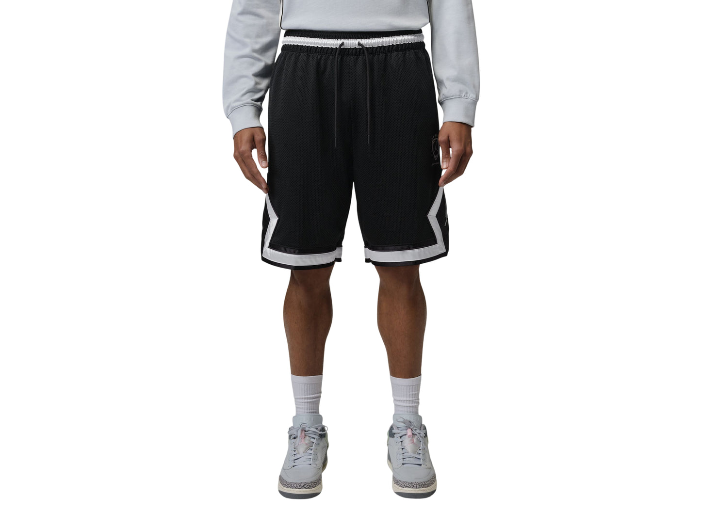 Jordan Brooklyn Diamond Mesh Shorts in Black