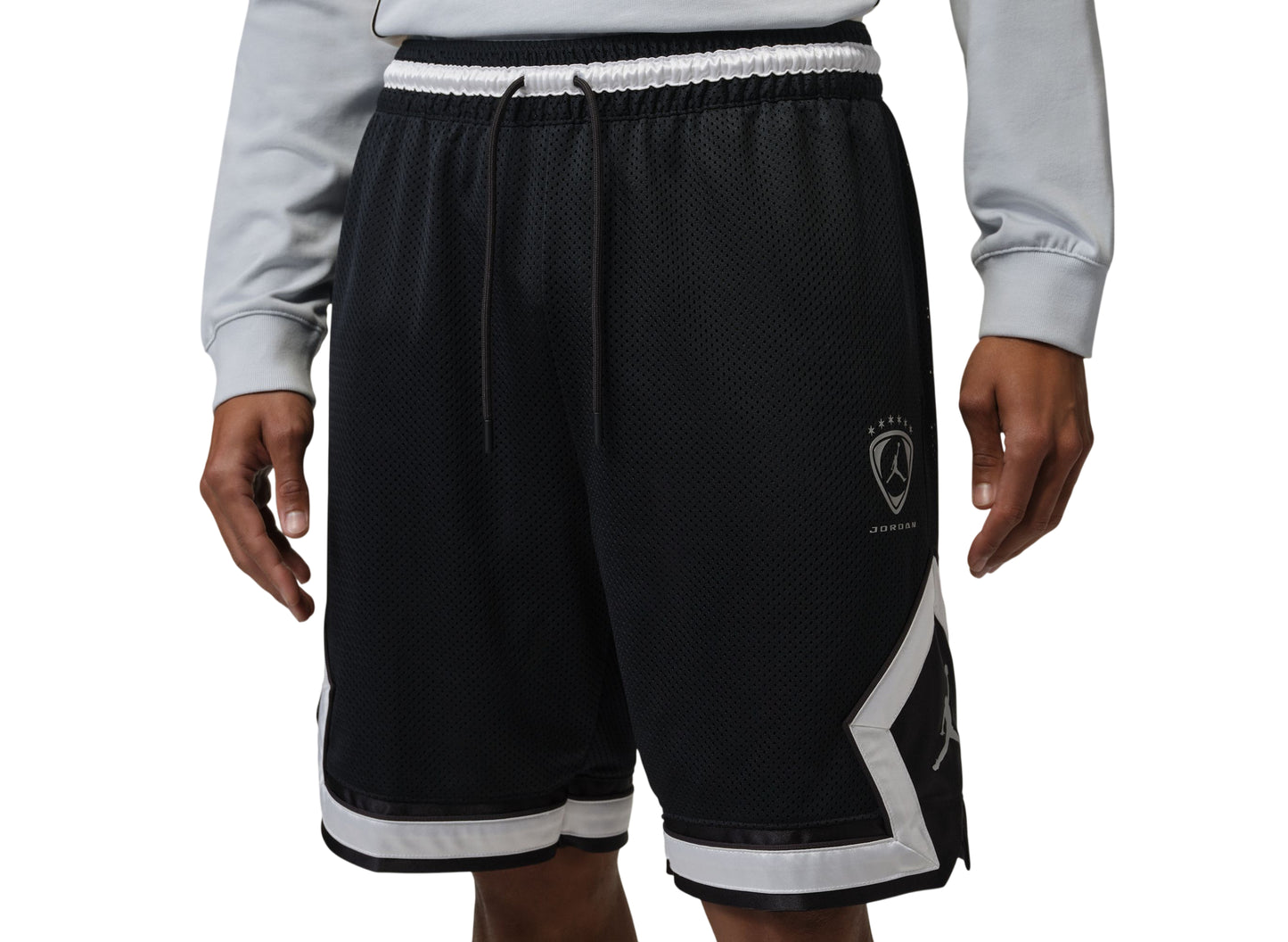 Jordan Brooklyn Diamond Mesh Shorts in Black