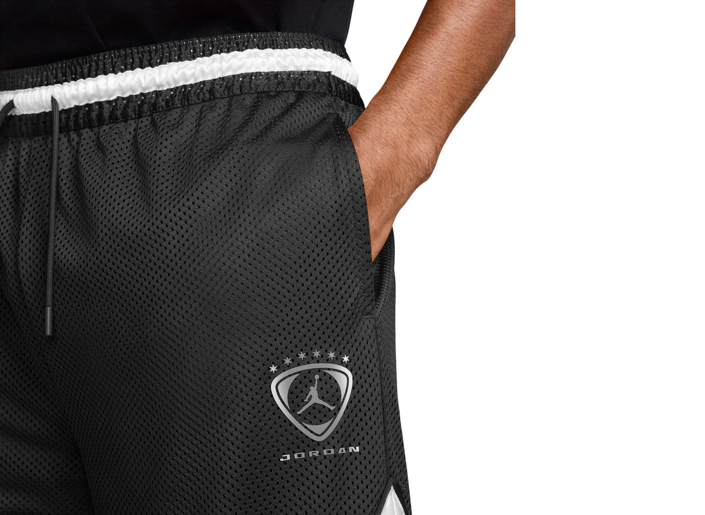 Jordan Brooklyn Diamond Mesh Shorts in Black