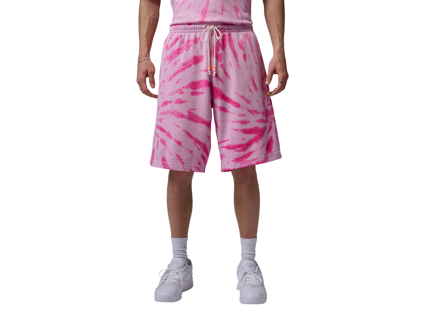 Jordan Brooklyn Fleece Tie-Dye Festival Shorts in Iced Carmine
