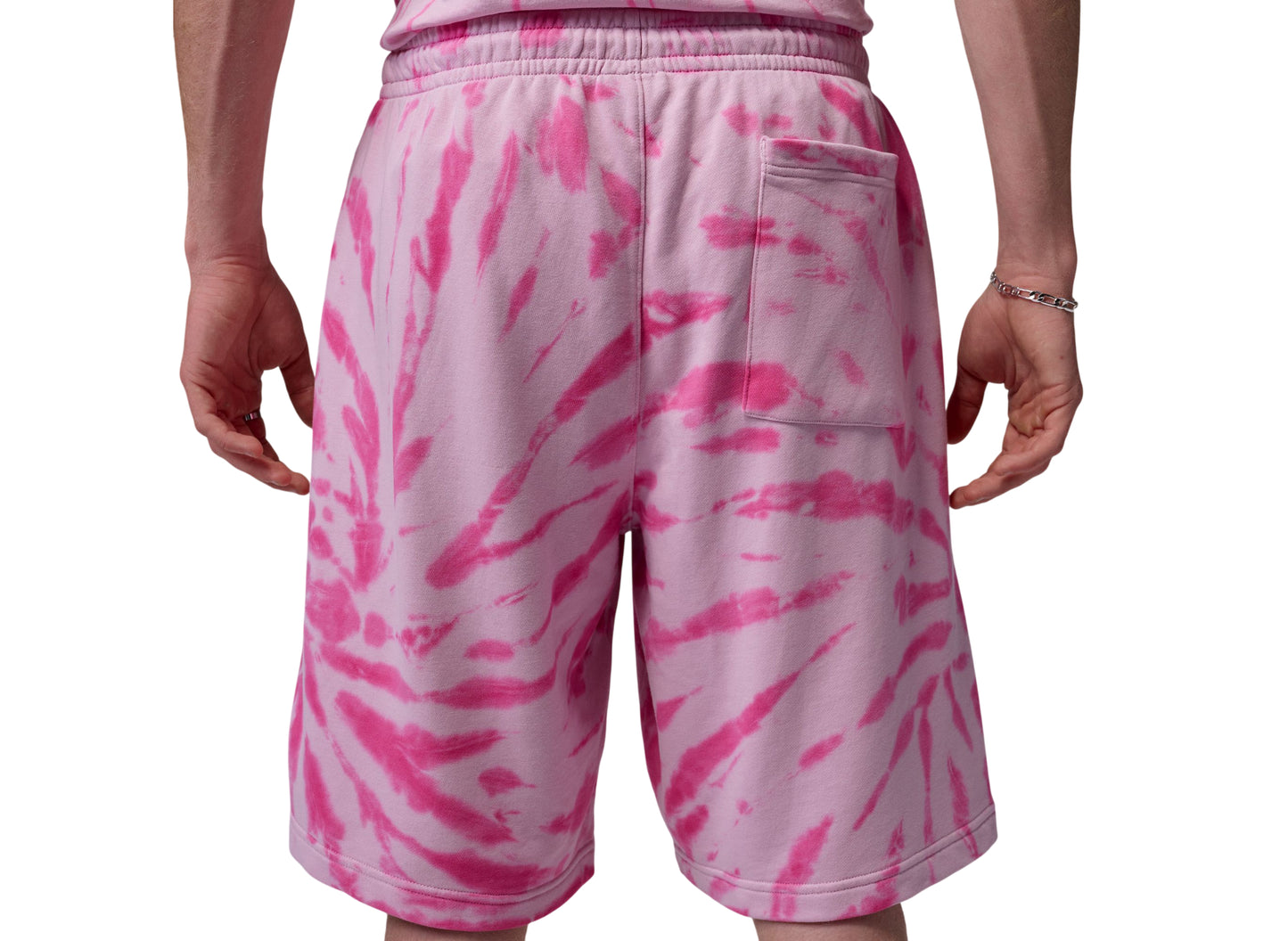 Jordan Brooklyn Fleece Tie-Dye Festival Shorts in Iced Carmine
