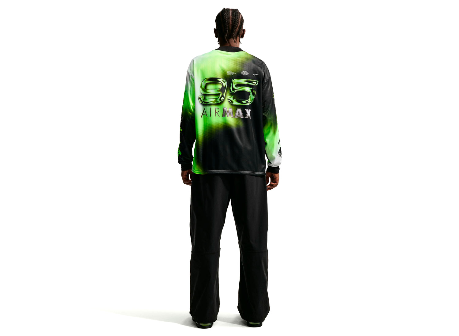 Nike Culture of Football Long-Sleeve Soccer Jersey in 'Volt / Black' — view 2