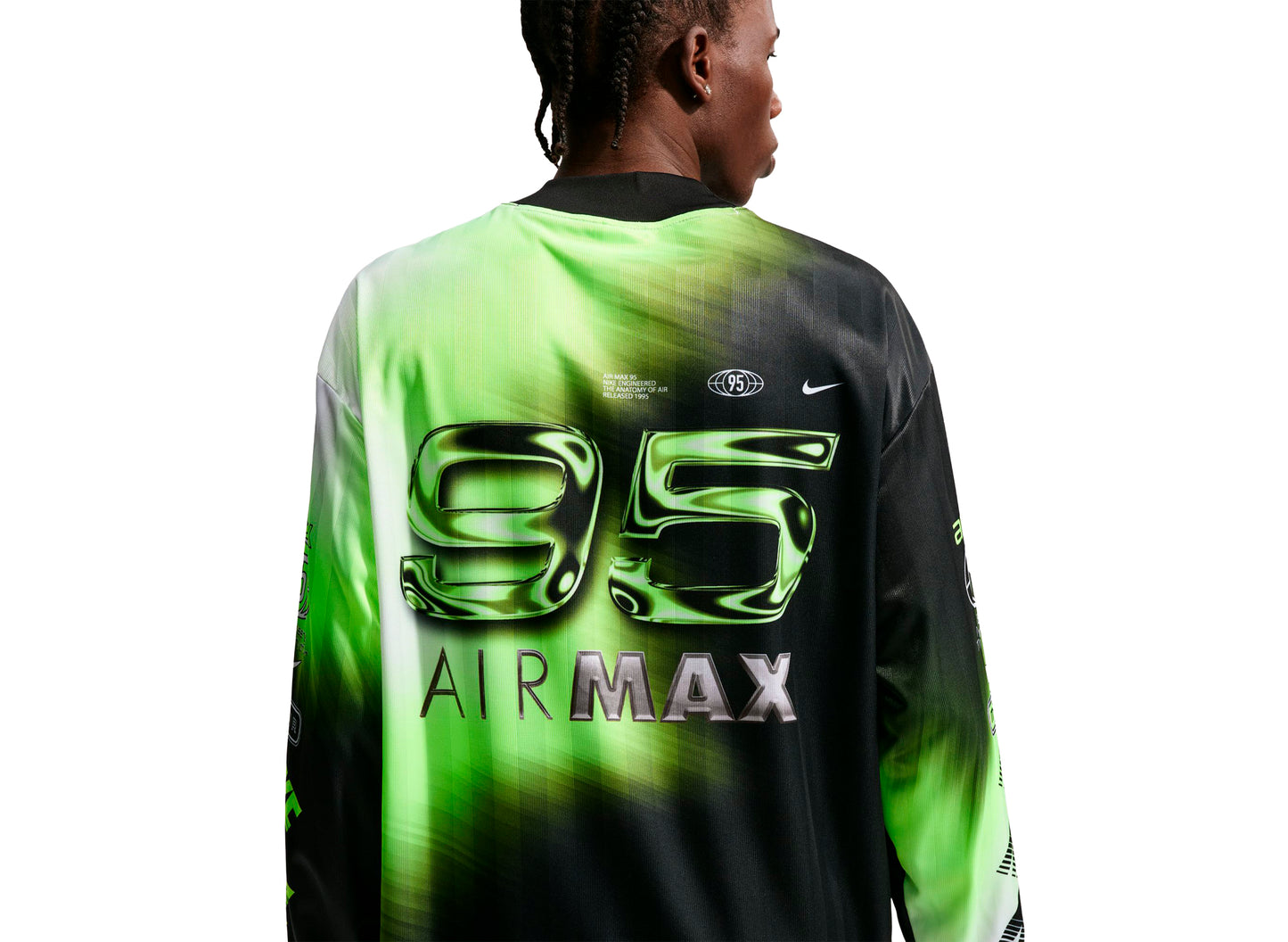 Nike Culture of Football Long-Sleeve Soccer Jersey in 'Volt / Black' — view 4