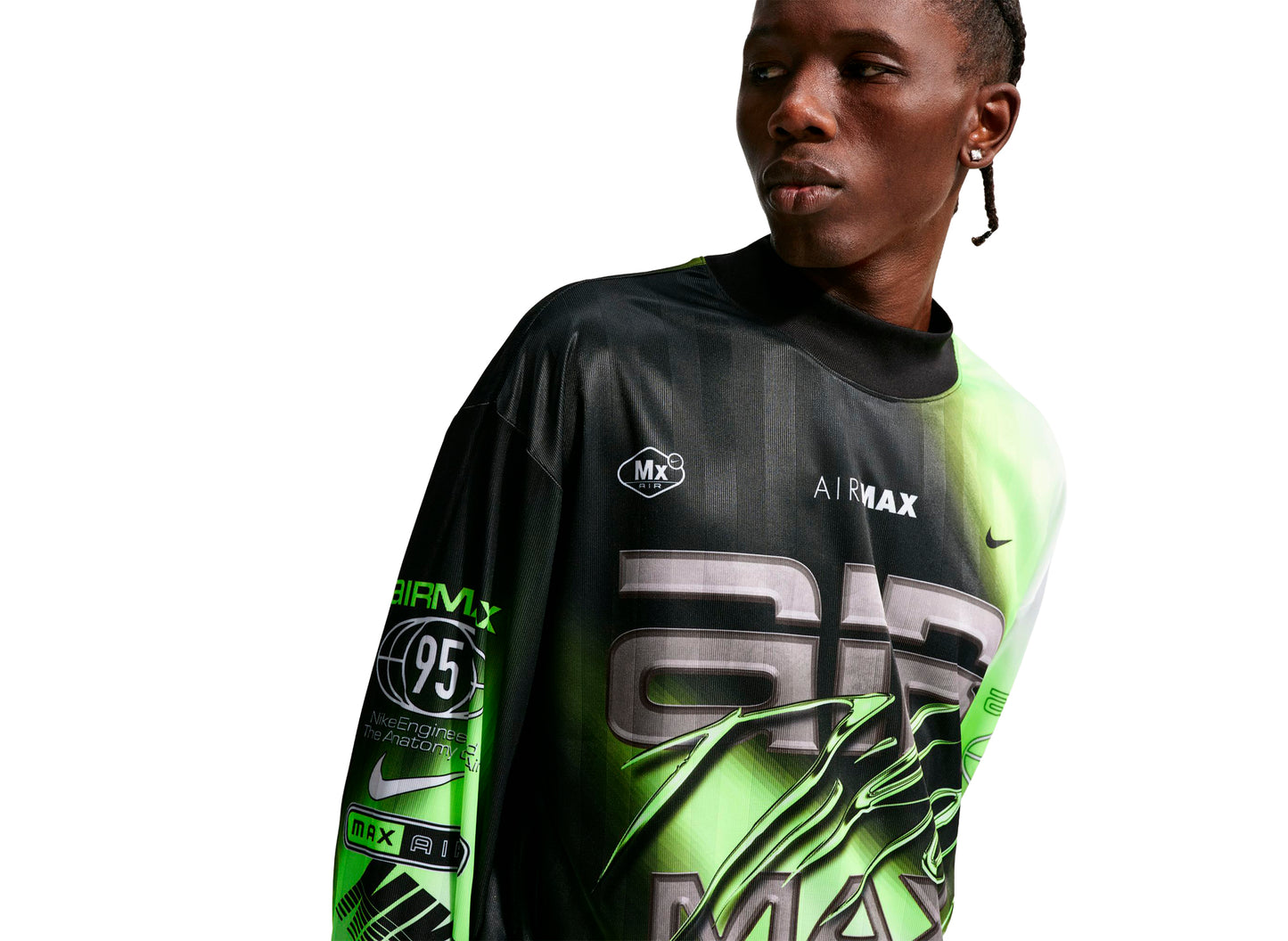 Nike Culture of Football Long-Sleeve Soccer Jersey in 'Volt / Black' — view 5