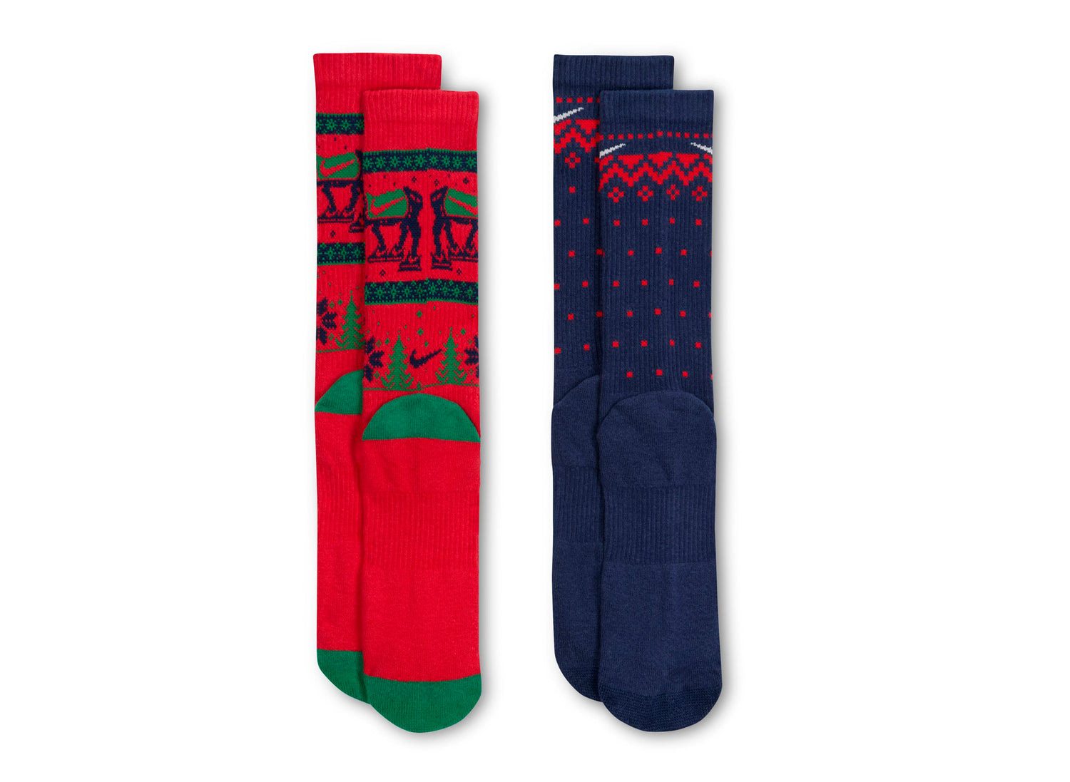 Nike Everyday Plus Cushioned Winter Wonderland Crew Socks in Red — view 2