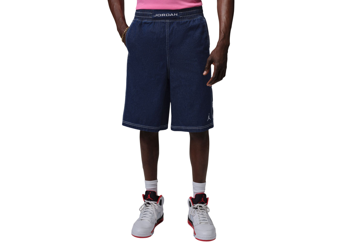 Jordan Flight Club Baggy Shorts in Blue Grey / White