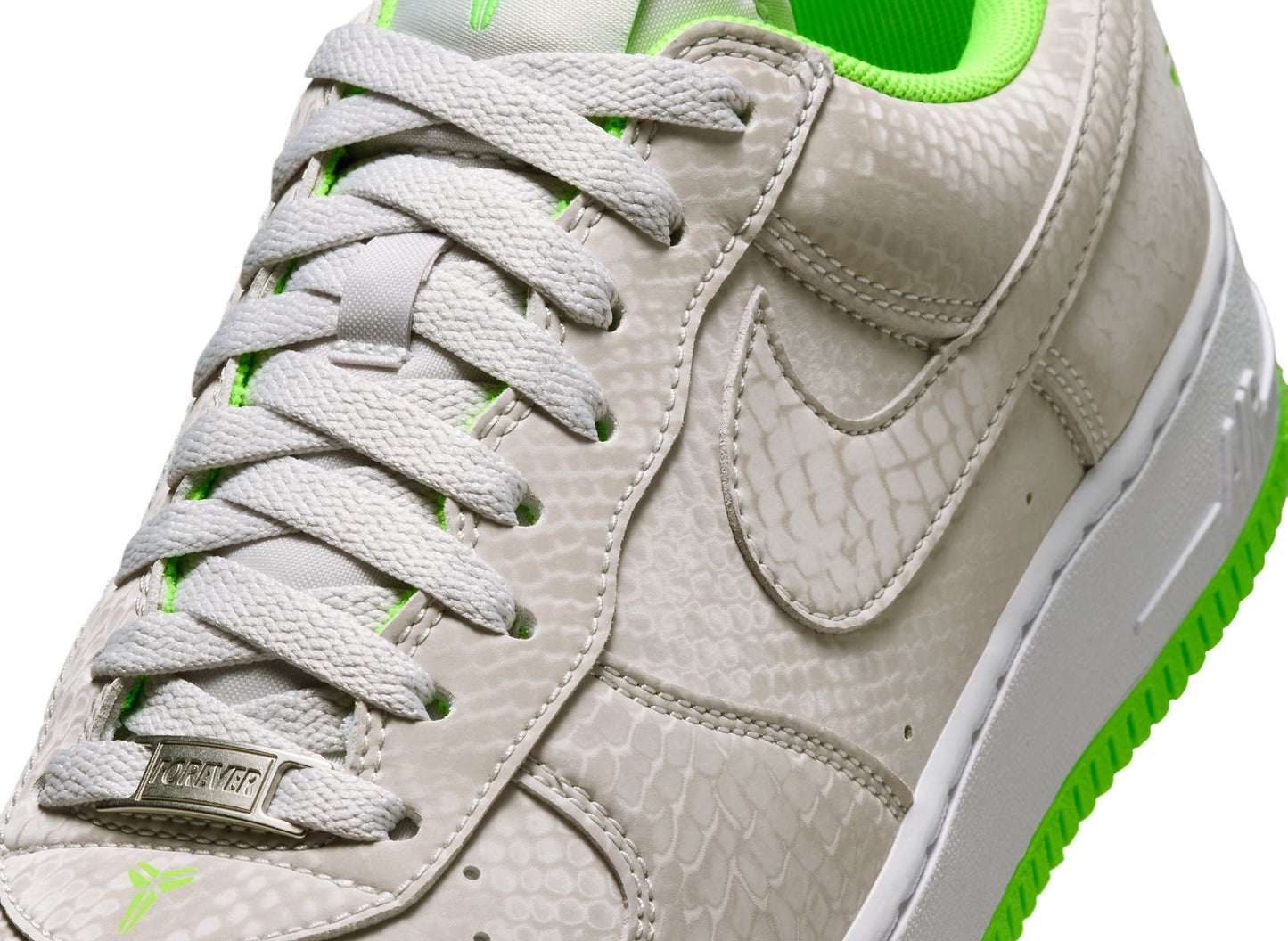 Nike Kobe Air Force 1 Low in Vast Grey / Electric Green — view 6