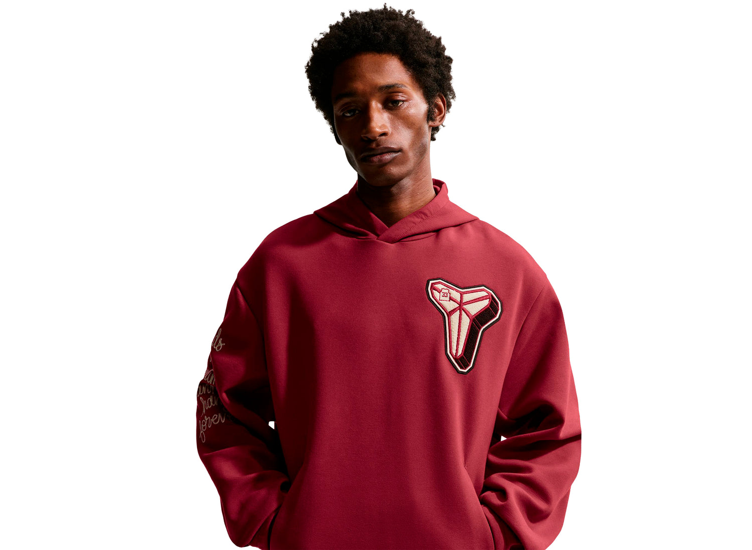 Nike Kobe Dri-FIT Fleece Pullover Basketball Hoodie in Team Red — view 3
