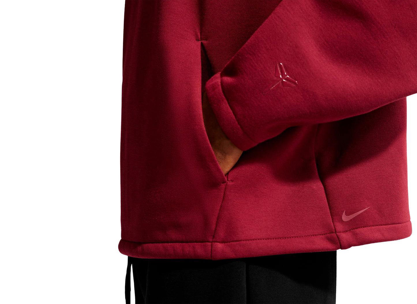 Nike Kobe Dri-FIT Fleece Pullover Basketball Hoodie in Team Red — view 7