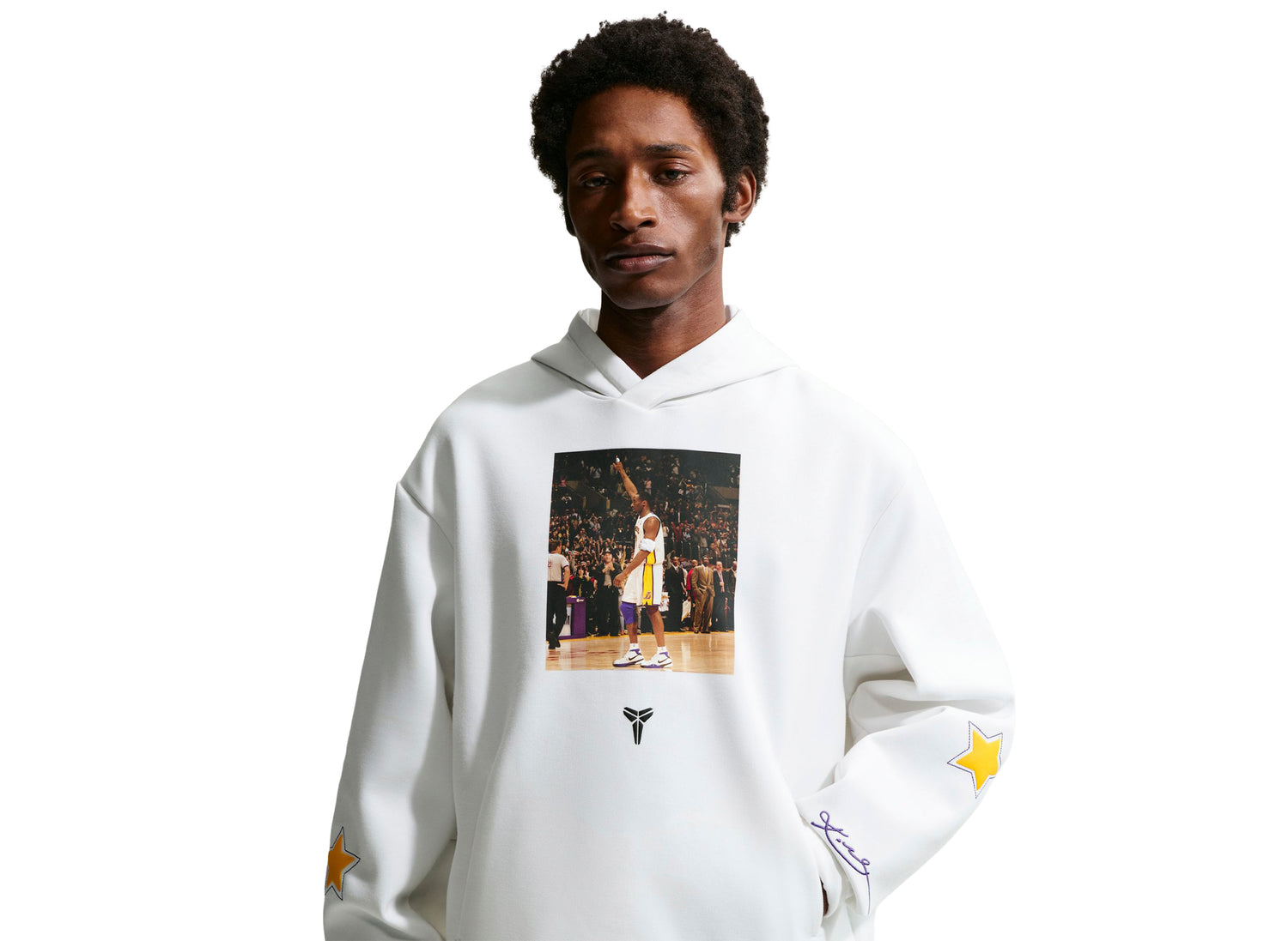 Nike Kobe Dri-FIT Fleece Pullover Hoodie in White — view 3