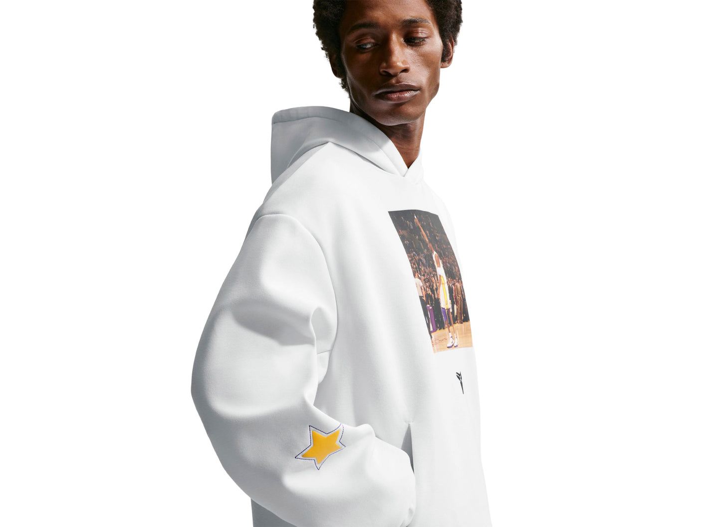 Nike Kobe Dri-FIT Fleece Pullover Hoodie in White — view 5