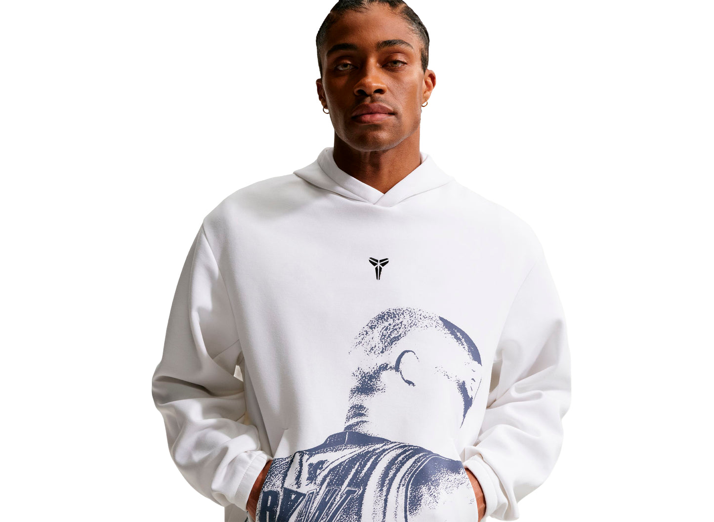 Nike Kobe Dri-FIT Fleece Pullover Hoodie in White / Black — view 3