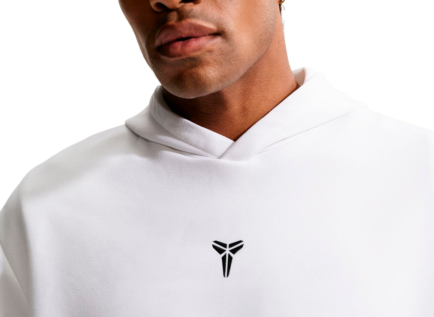 Nike Kobe Dri-FIT Fleece Pullover Hoodie in White / Black — view 5