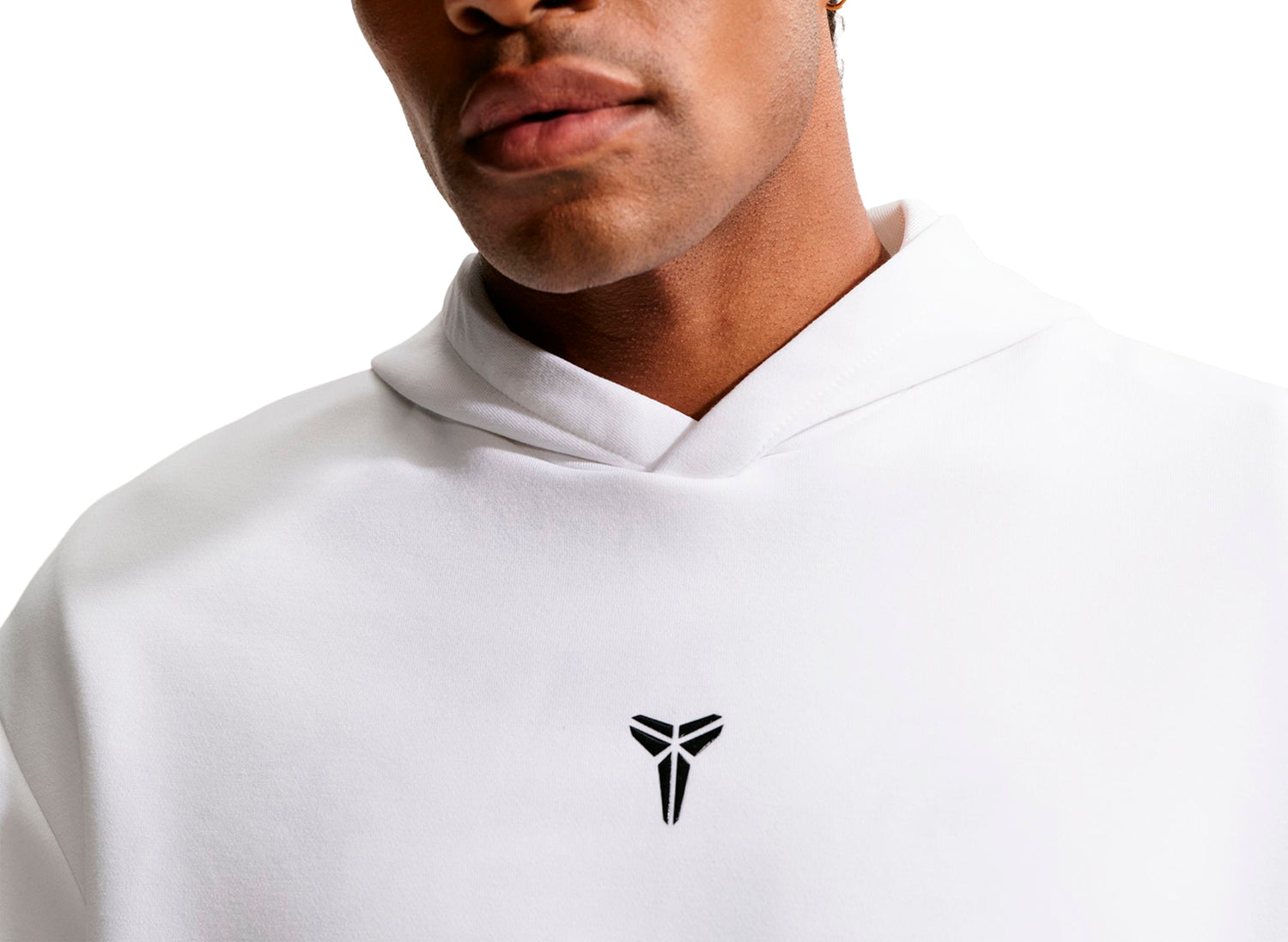 Nike Kobe Dri-FIT Fleece Pullover Hoodie in White / Black — view 5
