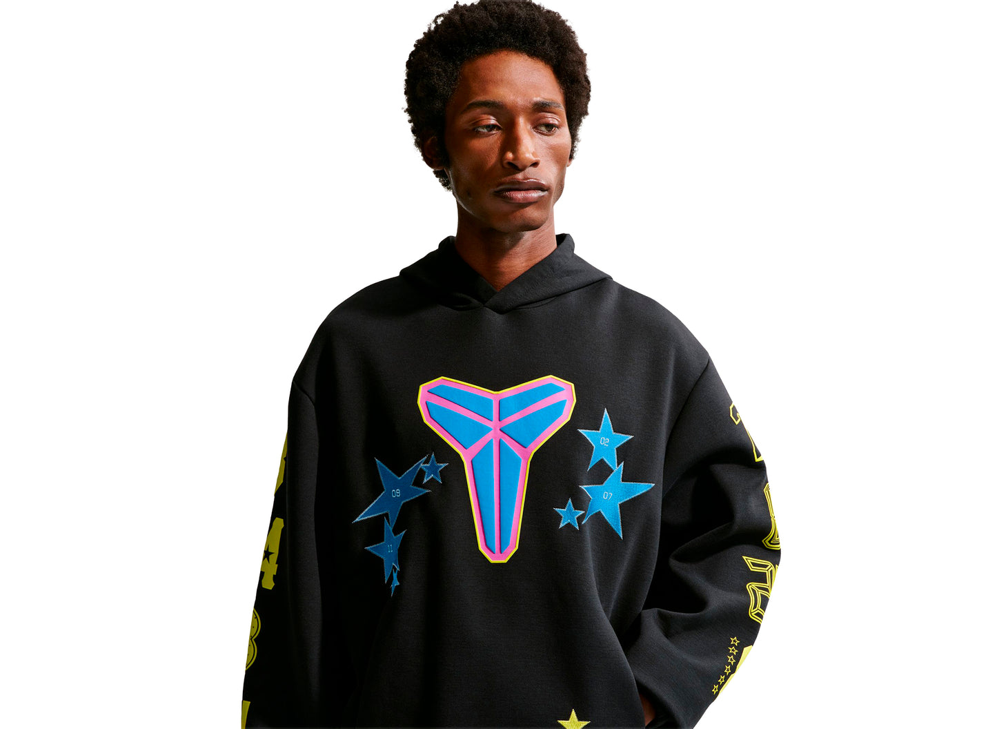Nike Kobe Fleece Pullover Hoodie in Black / Sonic Yellow — view 3