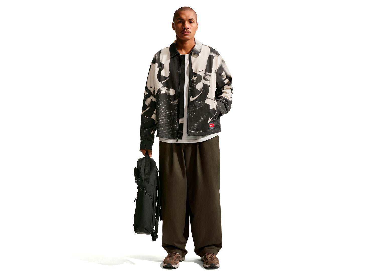 Nike Life Field Sport Jacket in Black / White