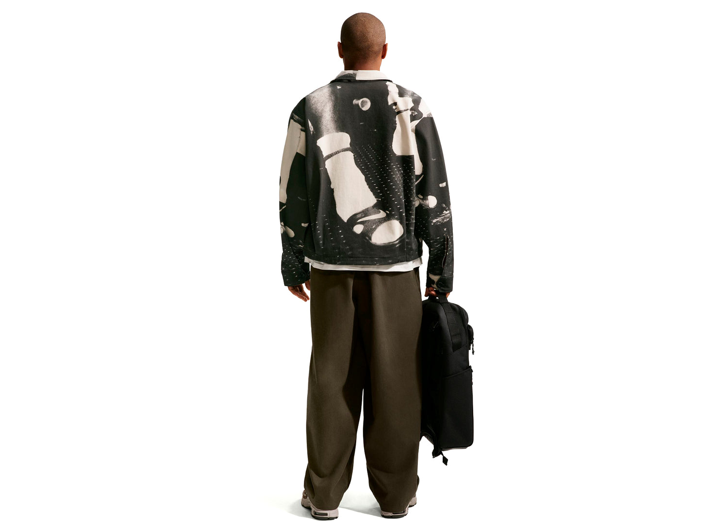 Nike Life Field Sport Jacket in Black / White — view 2