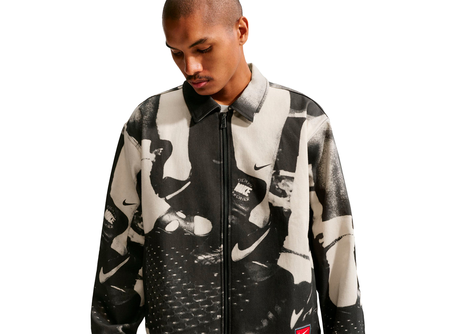 Nike Life Field Sport Jacket in Black / White — view 3