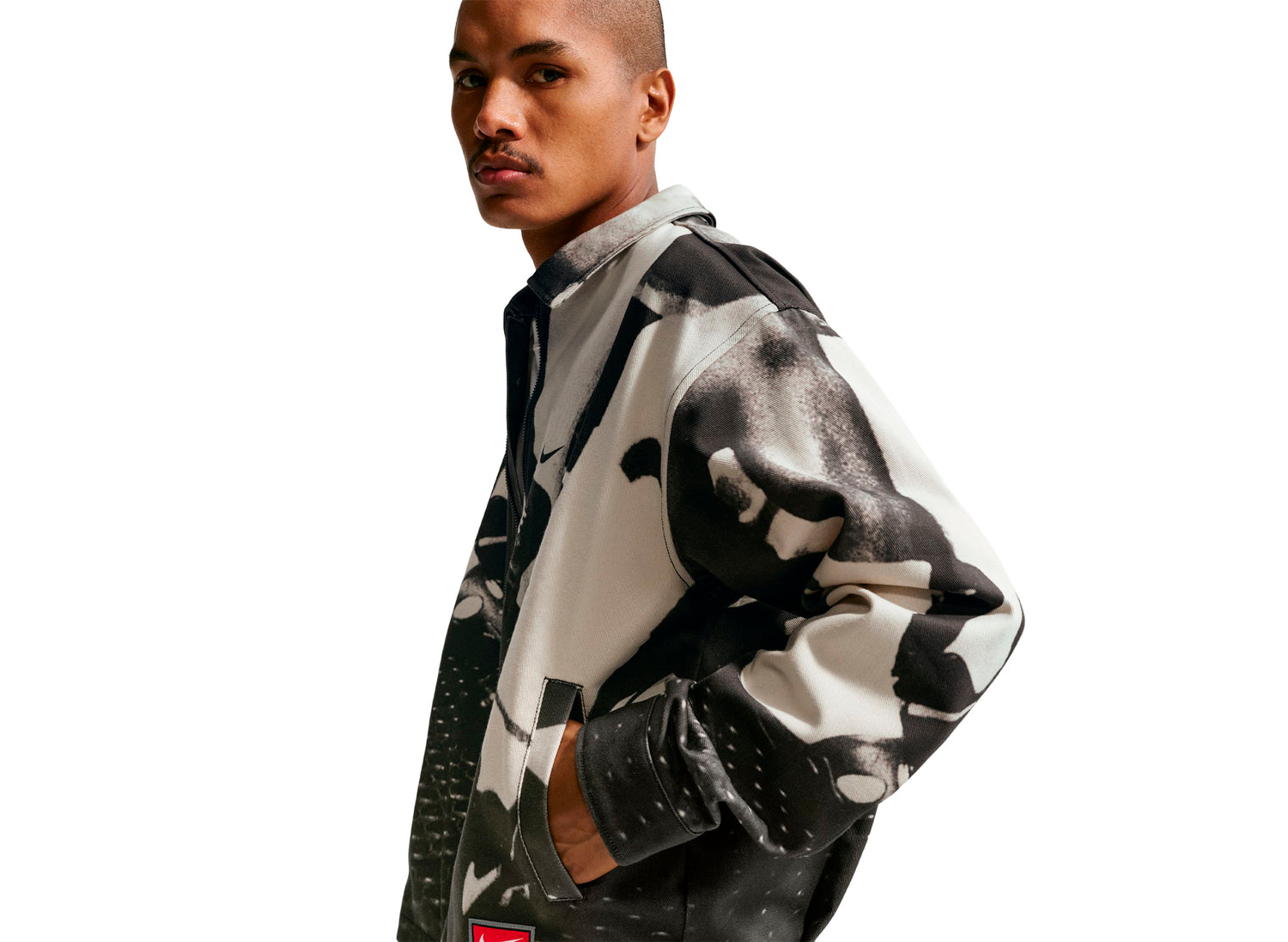 Nike Life Field Sport Jacket in Black / White — view 5