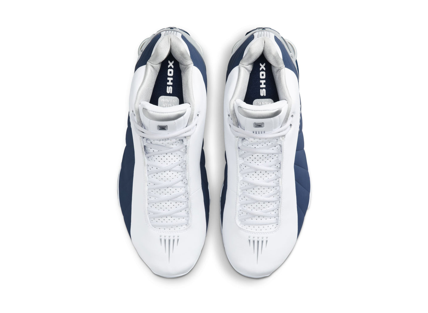 Nike Shox BB4 in Weiß / Mitternachtsblau