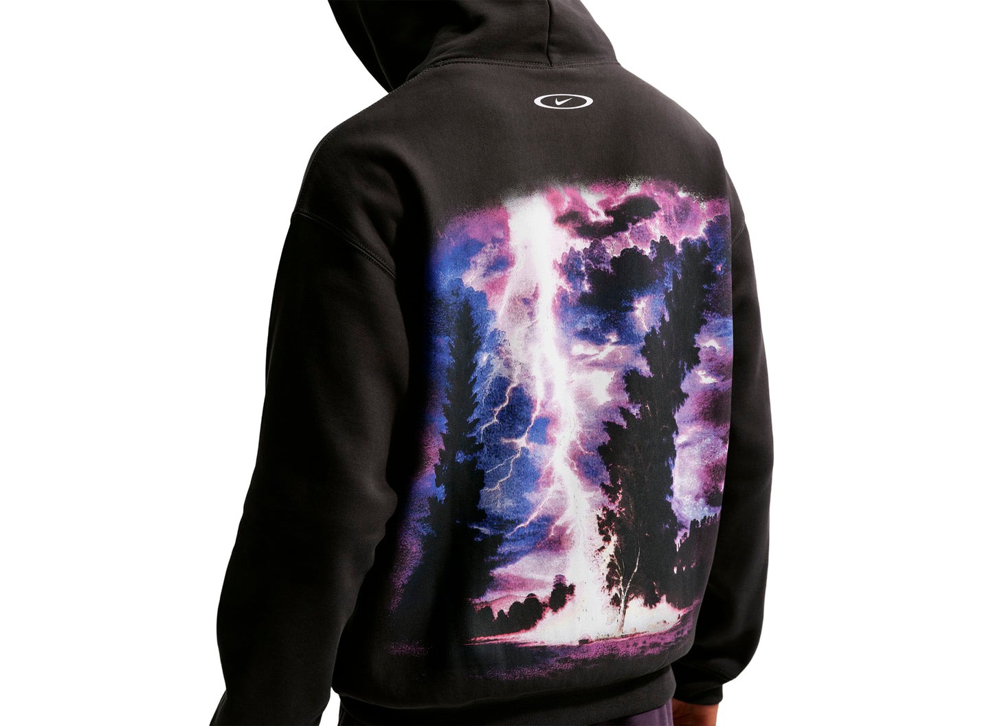 Nike Solo Swoosh Pullover Hoodie in Off Noir — view 4