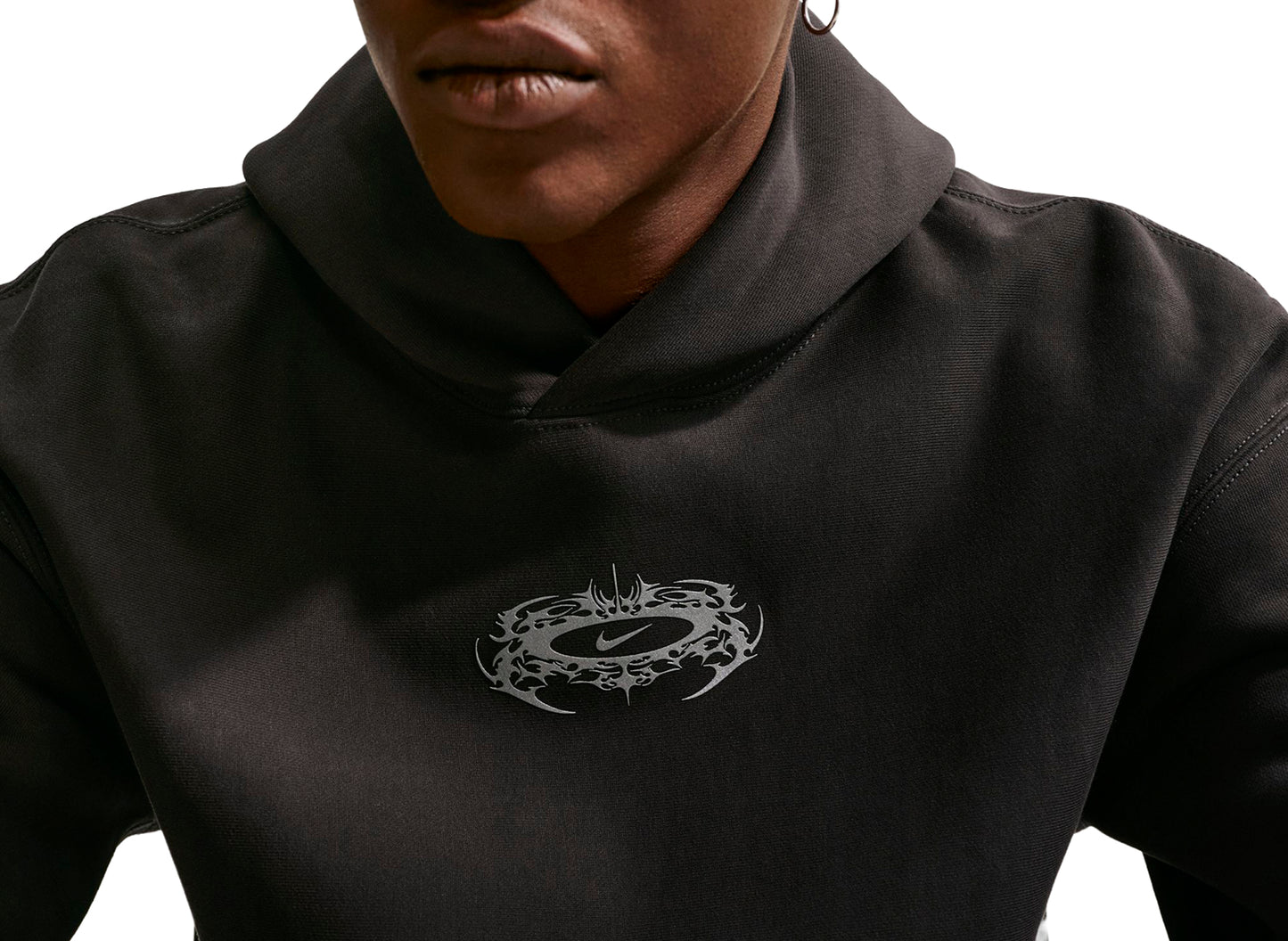 Nike Solo Swoosh Pullover Hoodie in Off Noir — view 5