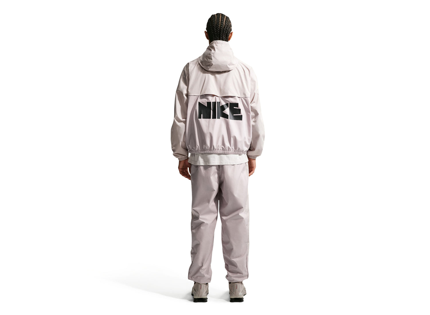 Nike Windrunner Graphic Woven Jacket in Cream — view 2