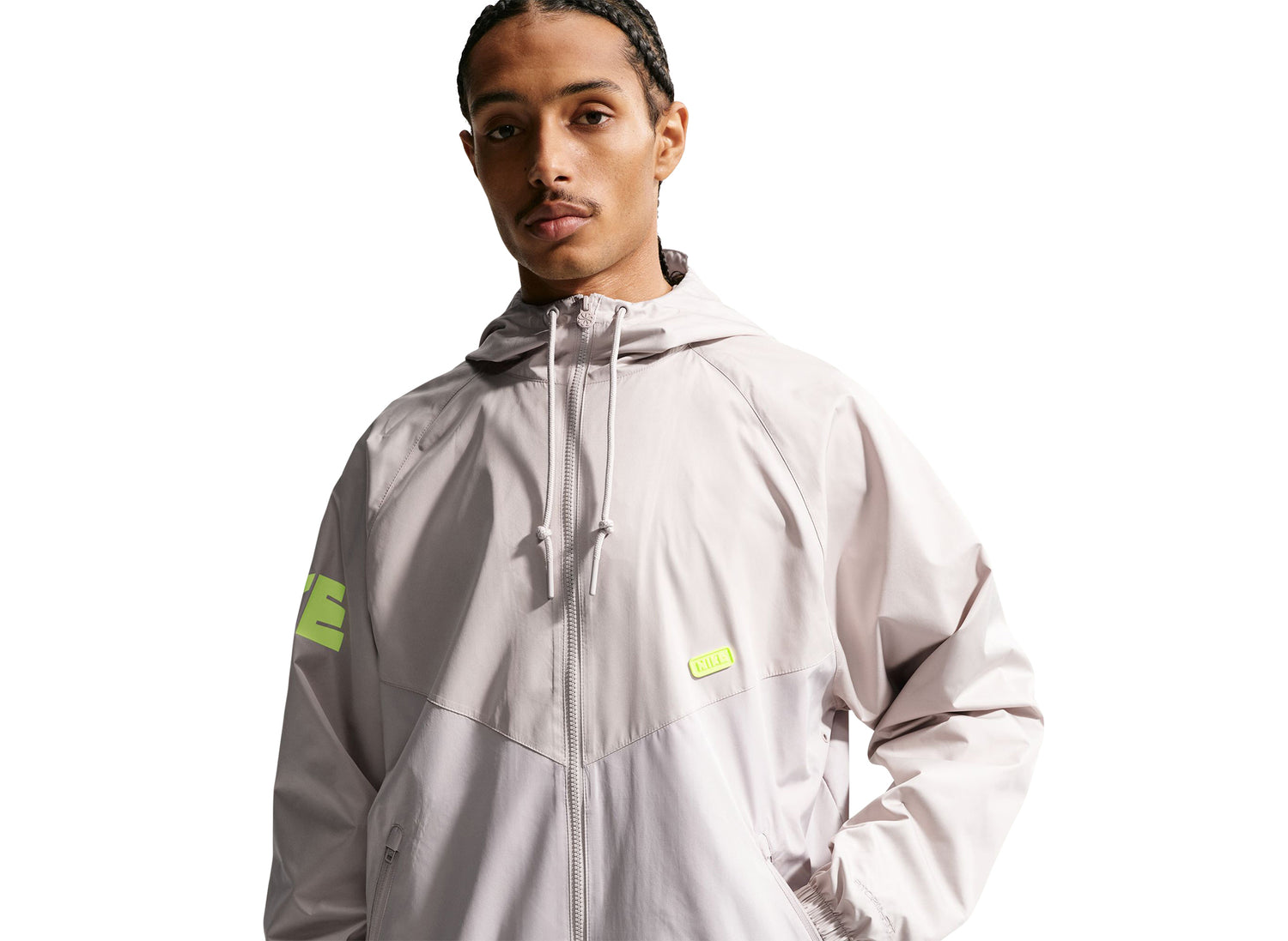 Nike Windrunner Graphic Woven Jacket in Cream — view 3