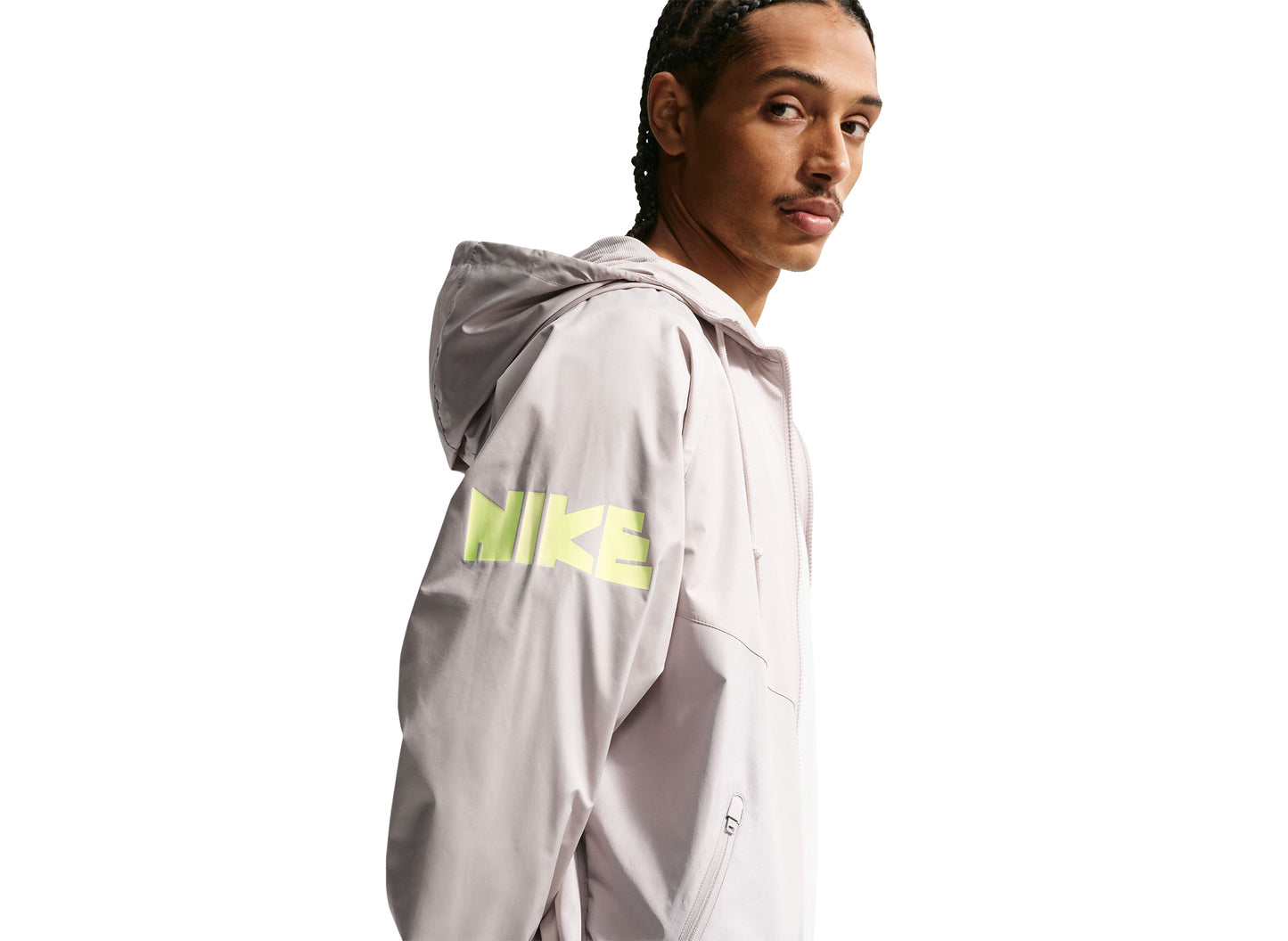 Nike Windrunner Graphic Woven Jacket in Cream — view 5