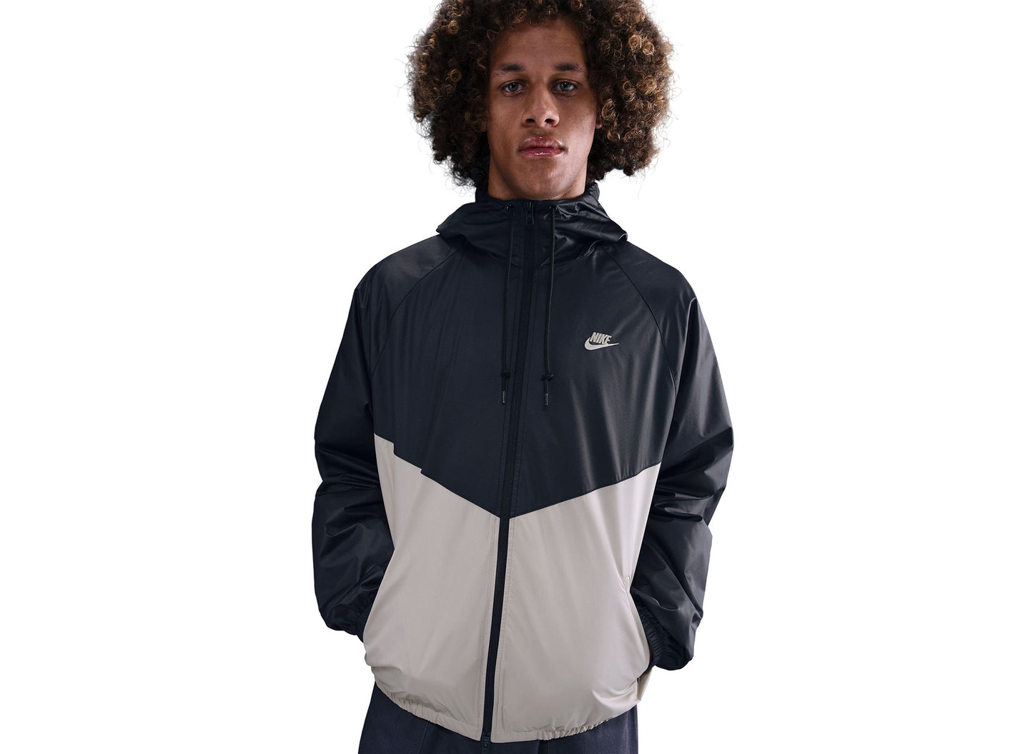 Nike Windrunner Lined Jacket in Black / Cream — view 3