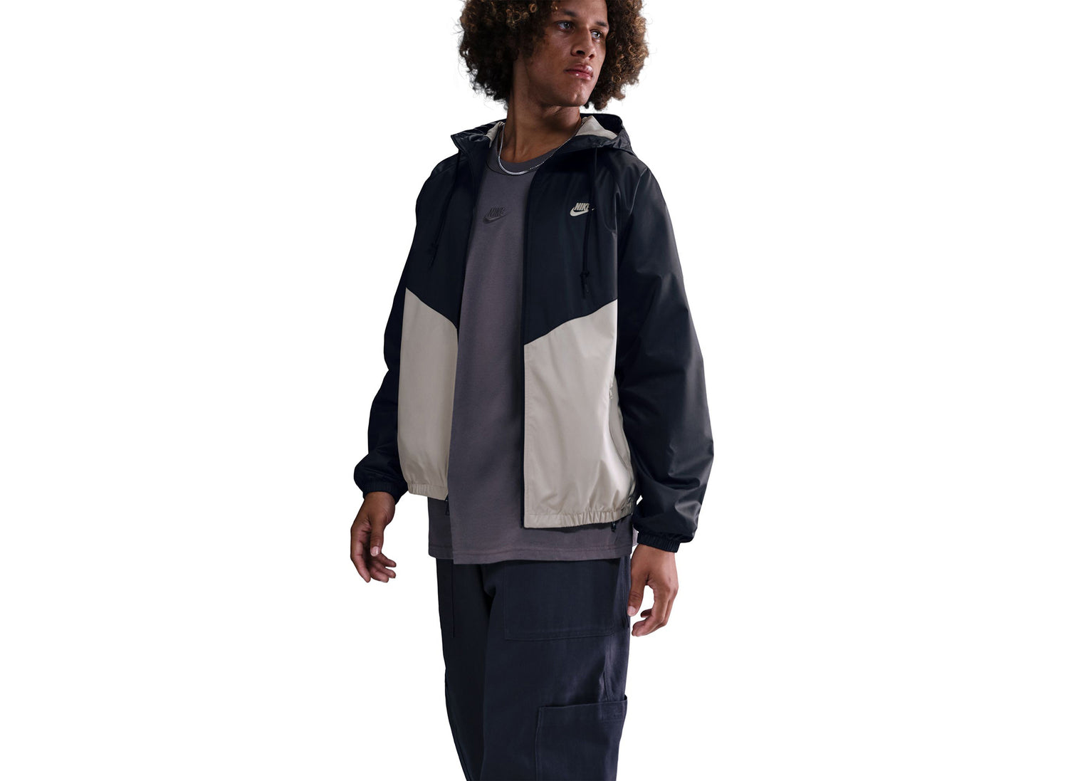 Nike Windrunner Lined Jacket in Black / Cream — view 5