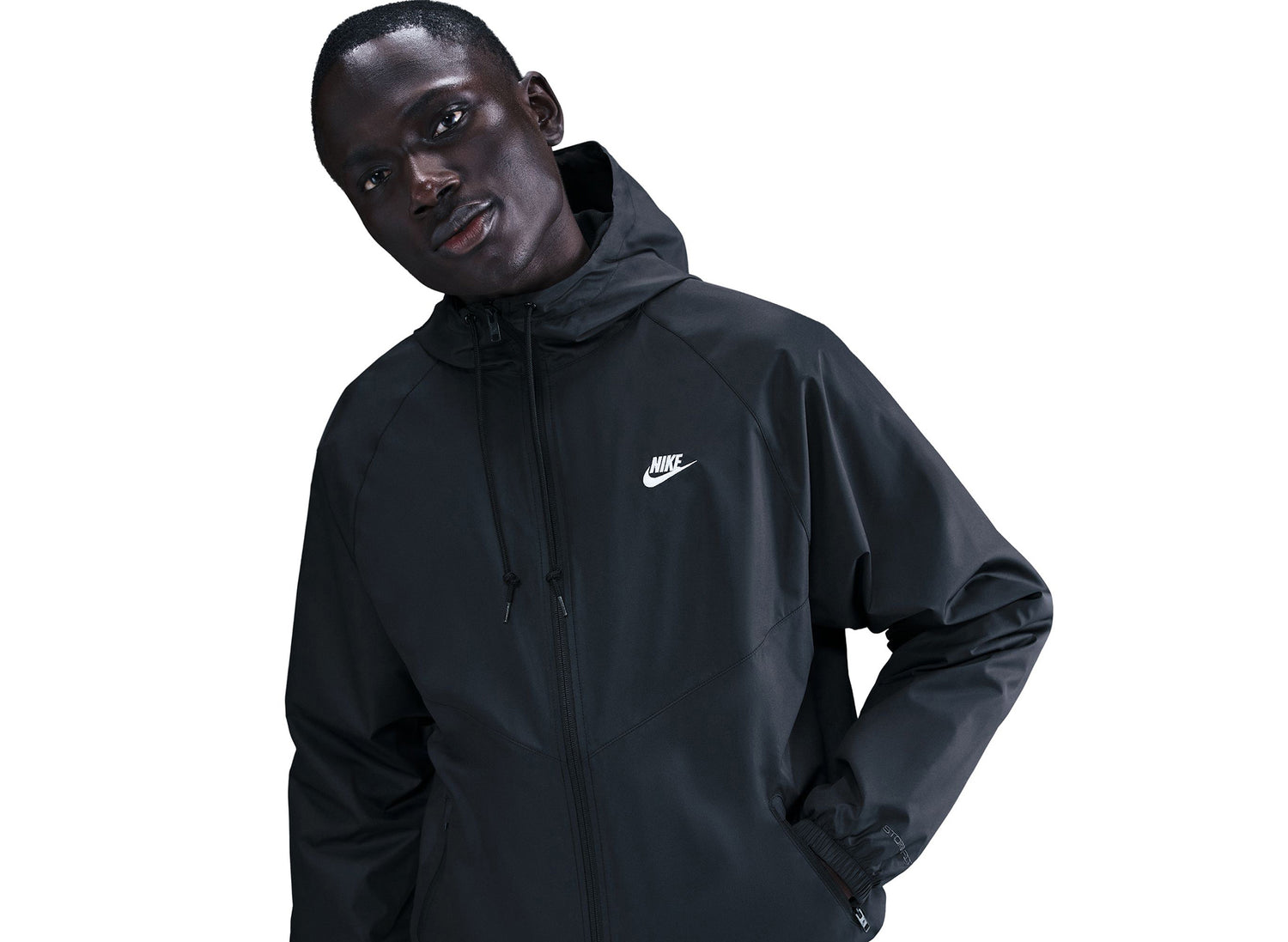 Nike Windrunner Lined Jacket in Black / White — view 3