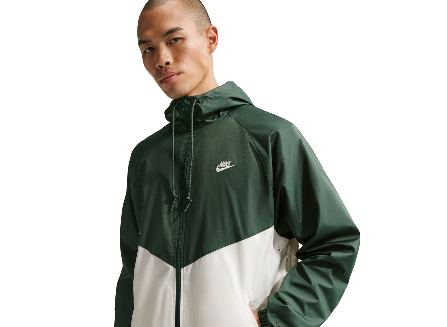 Nike Windrunner Lined Jacket in Fir / Sail — view 3