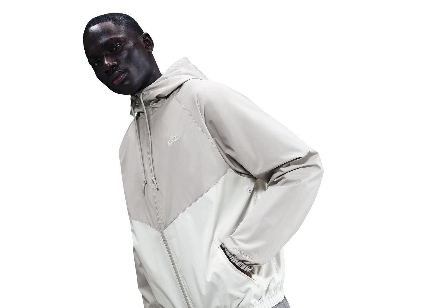 Nike Windrunner Lined Jacket in Light Iron Ore / Sail — view 3