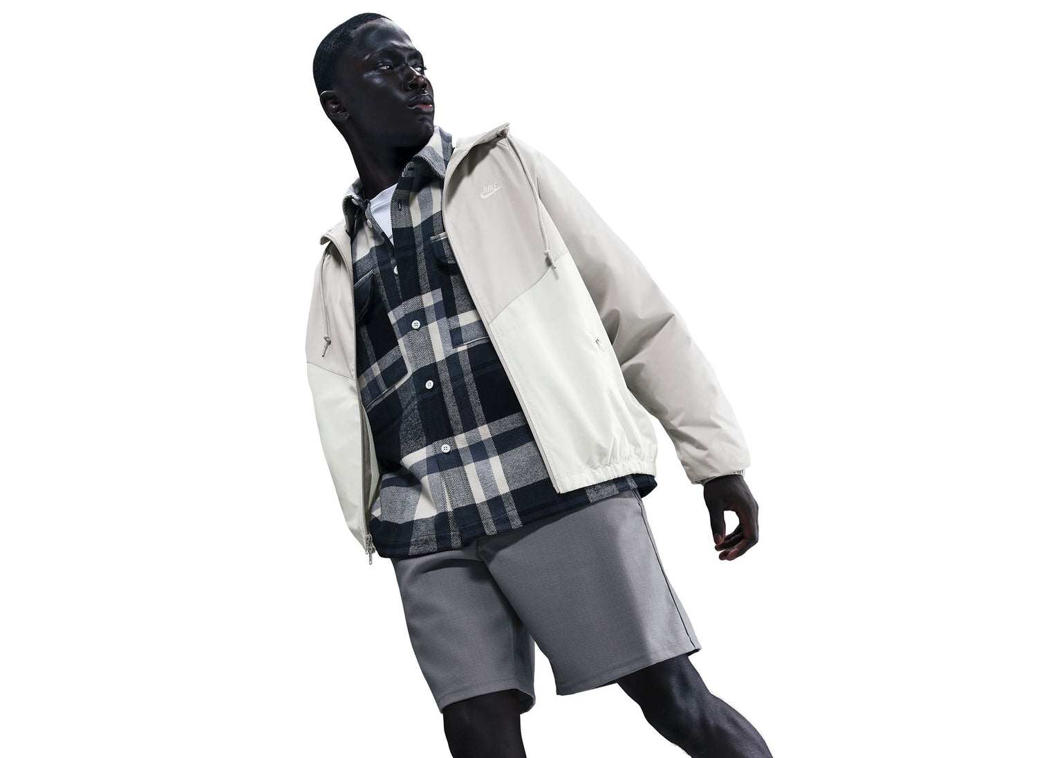 Nike Windrunner Lined Jacket in Light Iron Ore / Sail — view 5