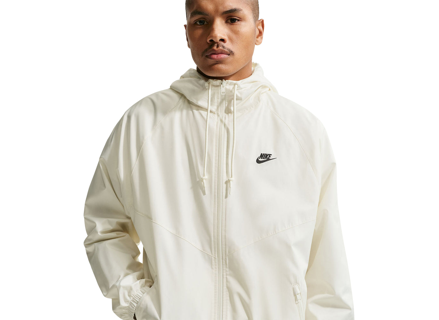 Nike Windrunner Lined Jacket in Sail / Black — view 3