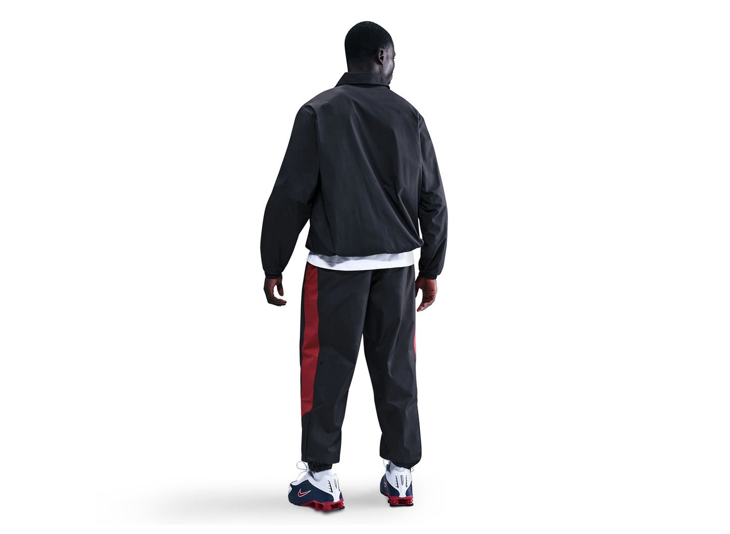 Nike Windrunner Lined Pants in Black / Team Crimson — view 2