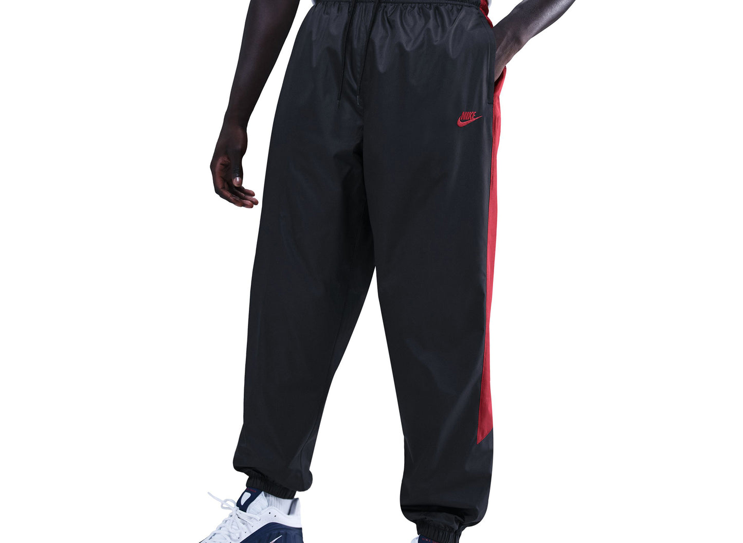 Nike Windrunner Lined Pants in Black / Team Crimson — view 3