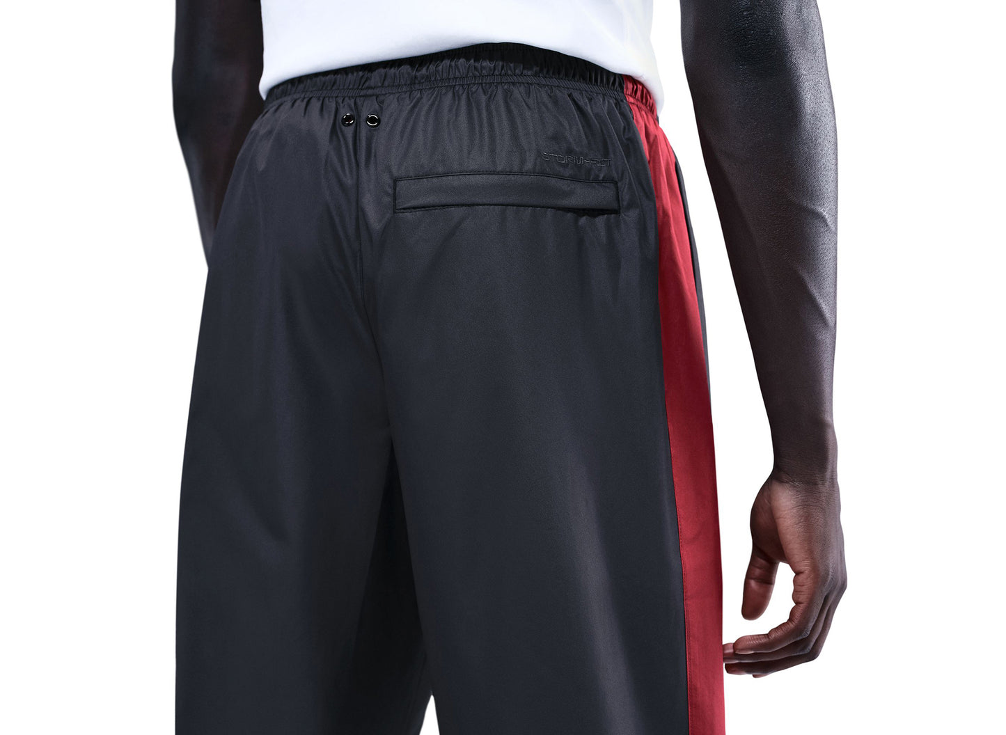 Nike Windrunner Lined Pants in Black / Team Crimson — view 4