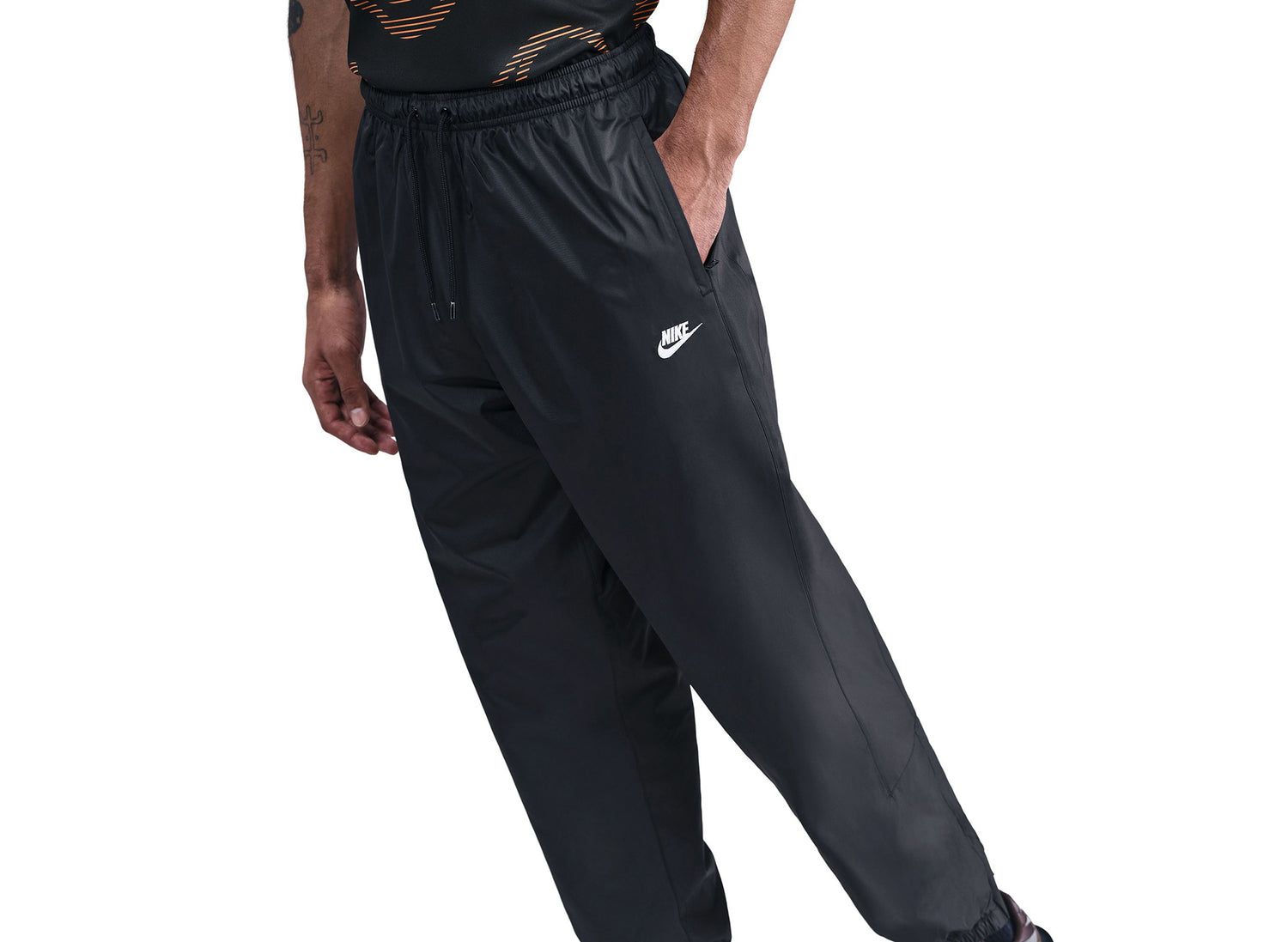Nike Windrunner Lined Pants in Black / White — view 3