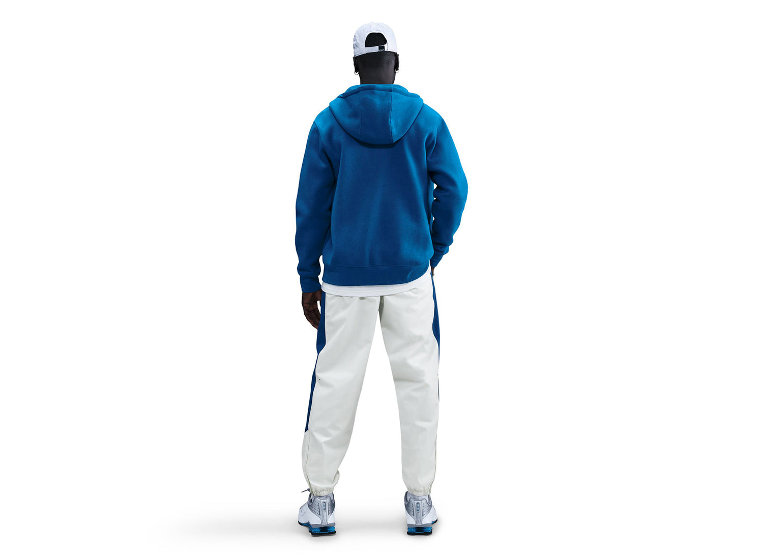 Nike Windrunner Lined Pants in Sail / Court Blue — view 2