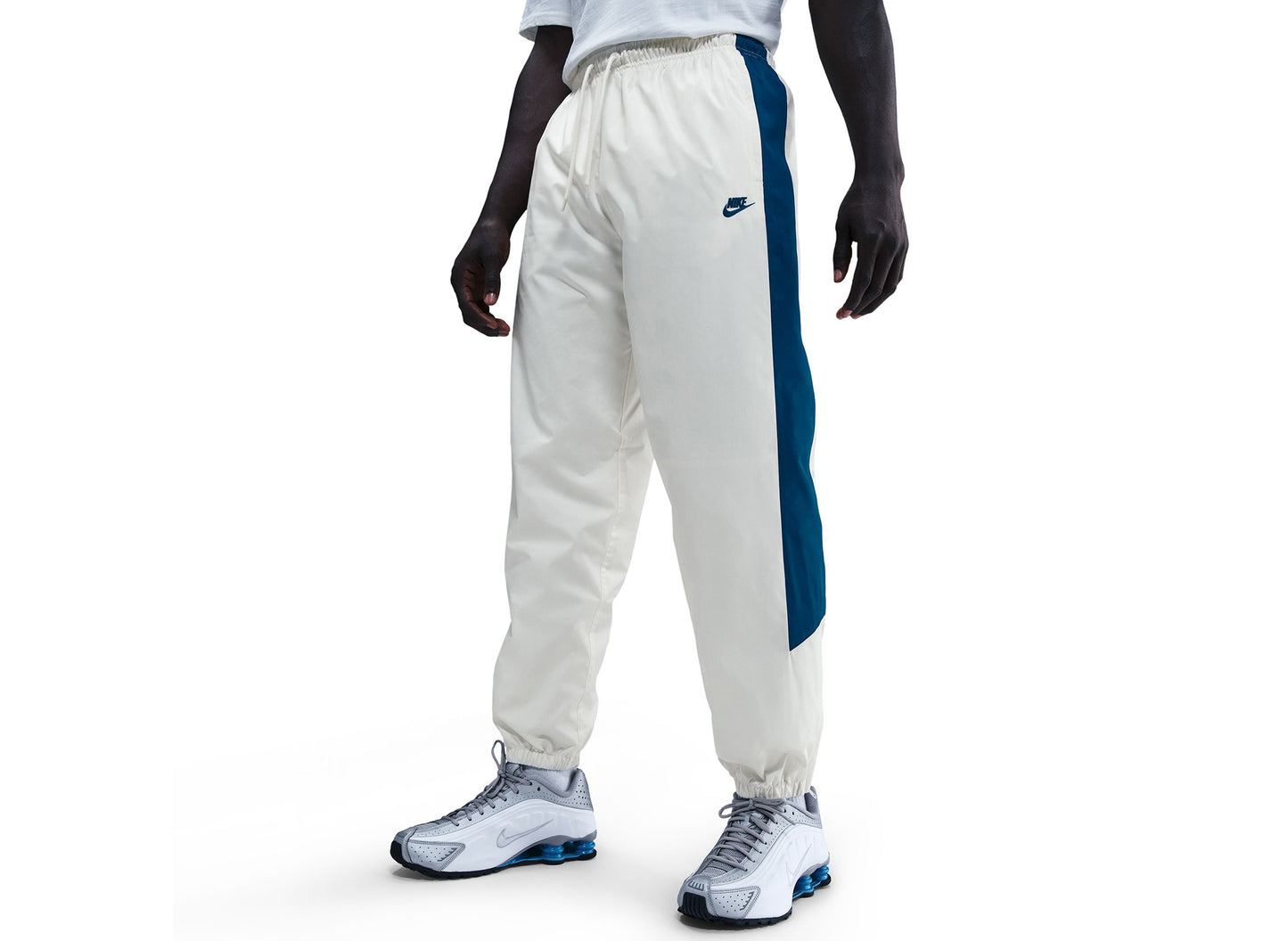 Nike Windrunner Lined Pants in Sail / Court Blue — view 3