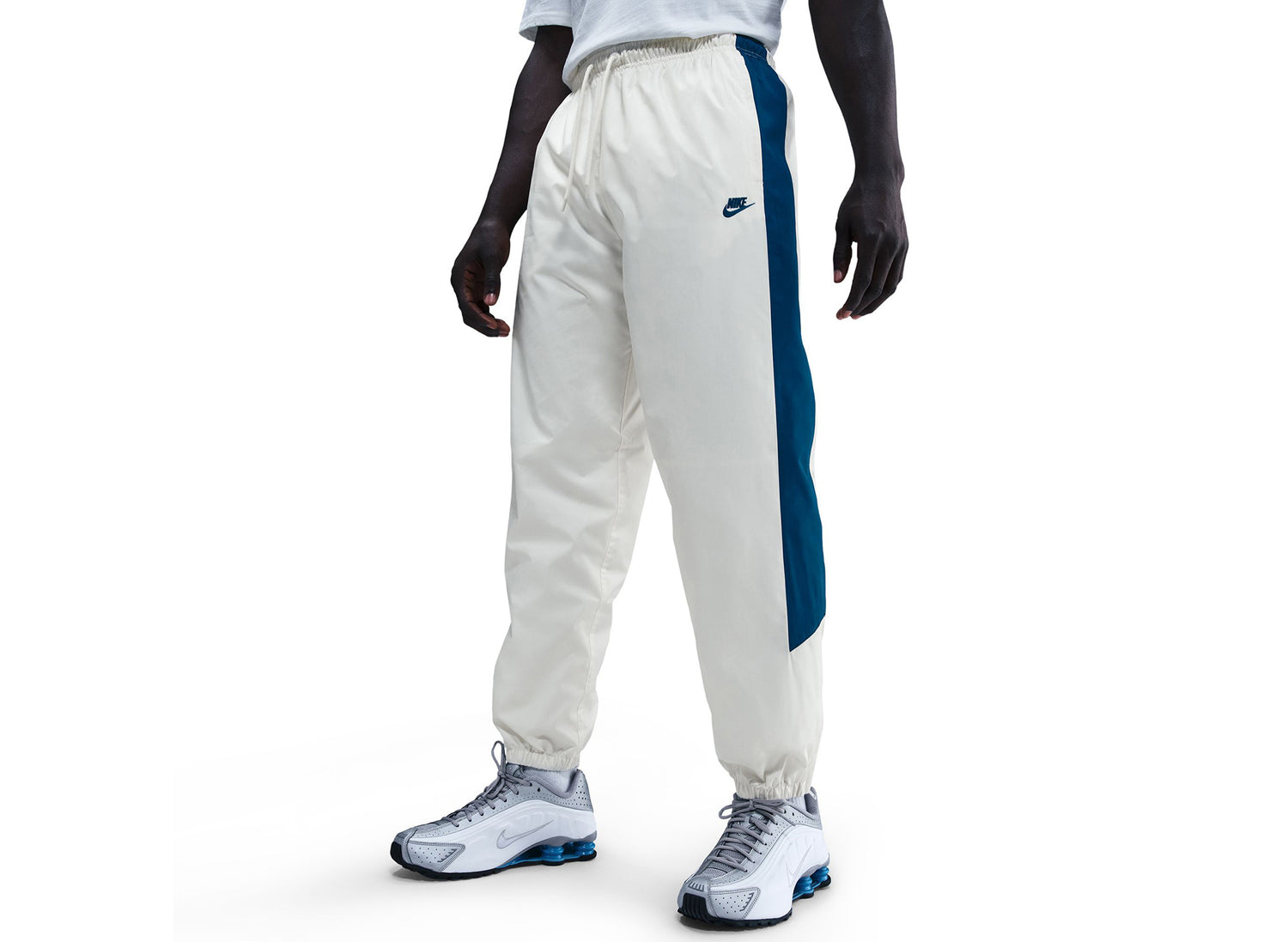 Nike Windrunner Lined Pants in Sail / Court Blue — view 3
