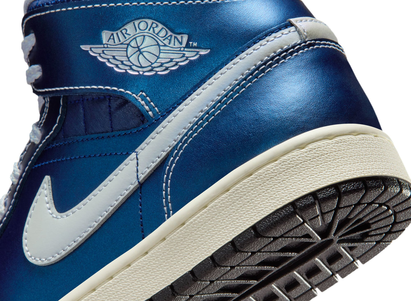 Women's Air Jordan 1 Mid SE in Metallic Blue Quilted